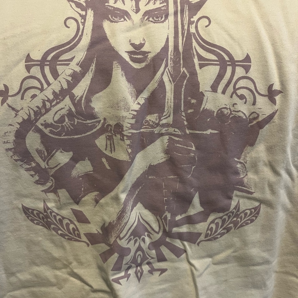 Nintendo White and Purple Graphic Tee